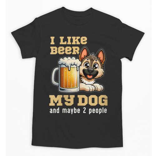 I Like Beer My Dog And Maybe 2 People Introvert Pun Unisex T-Shirt - Raresse