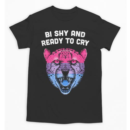 Bi Shy And Ready To Cry Bisexual Introvert Bi Pride Unisex T-Shirt - Raresse