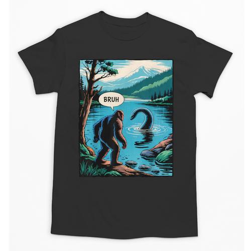 Bigfoot Sasquatch Loch Ness Monster Introvert Bruh Unisex T-Shirt - Raresse