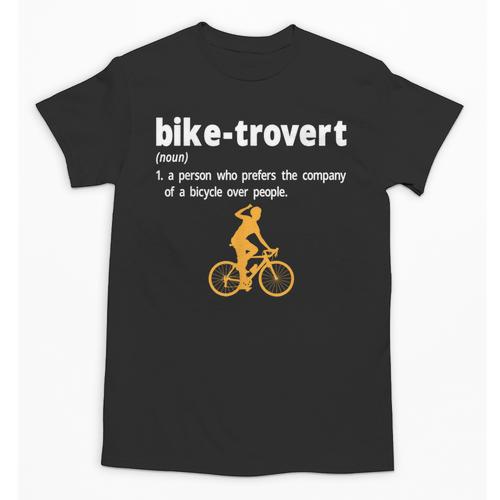 Bike-Trovert Bicycle Humor Definition Introvert Unisex T-Shirt - Raresse