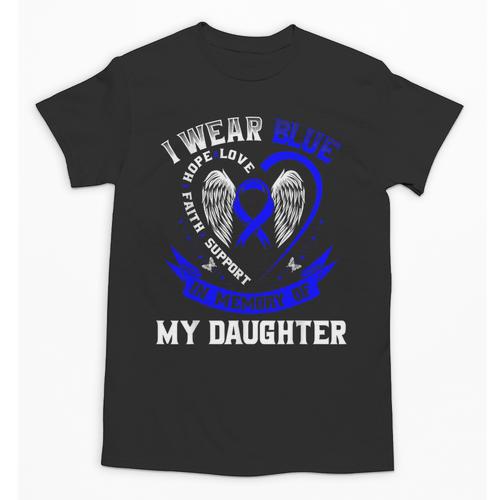Blue In Memory Of Daughter Colon Cancer Awareness Shirts Unisex T-Shirt - Easessy