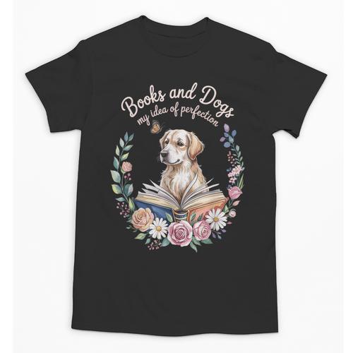 Book And Dog Lover Reading Humor Librarian Unisex T-Shirt - Bookorys CA
