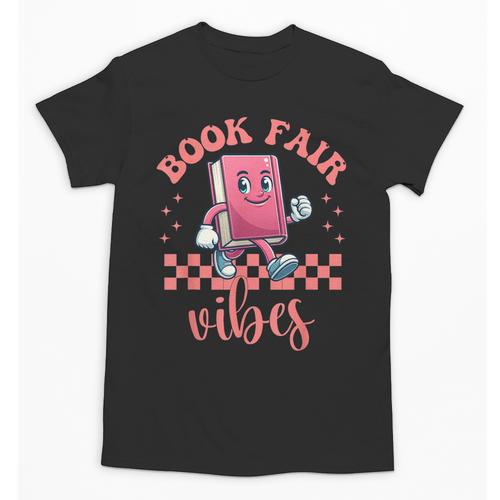 Book Fair Vibes School Librarian Retro 70s Reading Bookworm Unisex T-Shirt - Bookorys UK