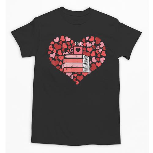 Book Heart Cute Read Book Reading Librarian Across America Unisex T-Shirt - Bookorys