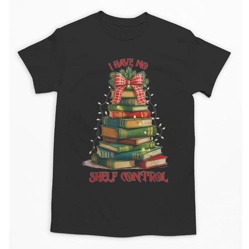 Book Lover Christmas Tree I Have No Shelf Control Unisex T-Shirt - Bookorys DE