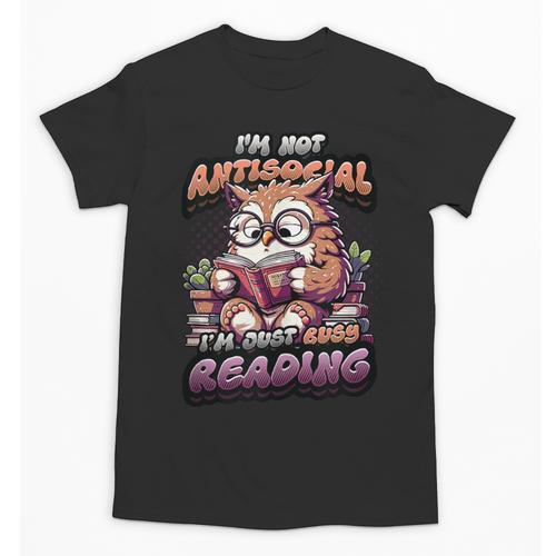 Book Lover Owl Reading Books Introvert Bookworm Unisex T-Shirt - Raresse