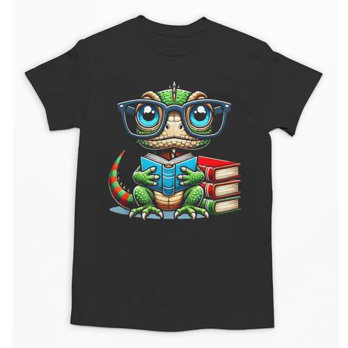 Book Lover Reading Iguana Unisex T-Shirt - Bookorys CA
