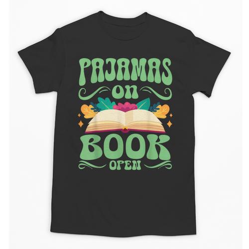 Book And Pajama Pajamas On Book Open Unisex T-Shirt - Bookorys UK