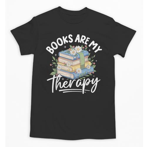 Book Are My Therapy Aesthetic Bookish Reading Unisex T-Shirt - Bookorys AU