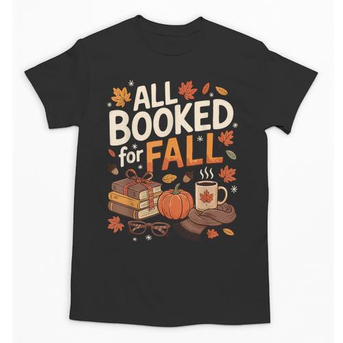 All Booked For Fall Pumpkin Books Thanksgiving Autumn Leaves Unisex T-Shirt - Bookorys