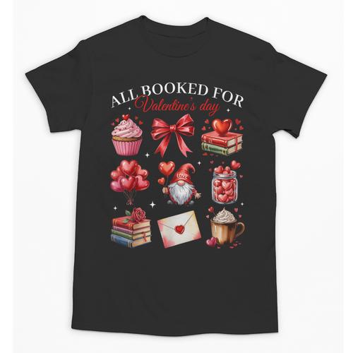 All Booked For Valentine Coquette Bow Girl Women Teacher Unisex T-Shirt - Bookorys AU