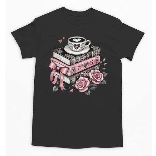 All Booked For Valentine's Coquette Bow Books Teacher Girly Unisex T-Shirt - Bookorys