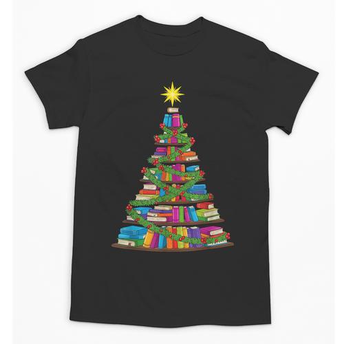 Bookmas Christmas Book Tree Book Lover English Teacher Unisex T-Shirt - Bookorys UK