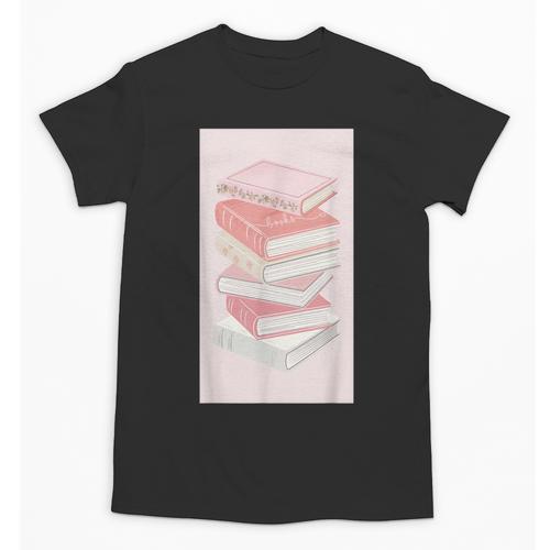 Books Flowers Art Flower Stack Pastel Feminine Unisex T-Shirt - Bookorys CA