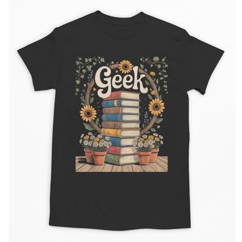 Books Geek Sunflower Floral Cute Vintage Books Reader Lover Unisex T-Shirt - Bookorys