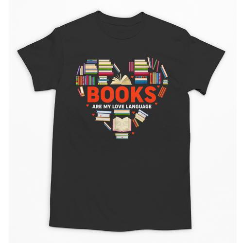 Books Heart Valentines Day Books Are My Love Language Unisex T-Shirt - Bookorys
