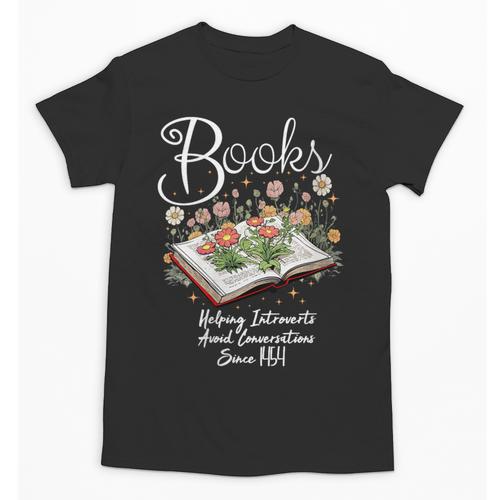 Books That Help Introverts Since 1454 Conversations Unisex T-Shirt - Raresse