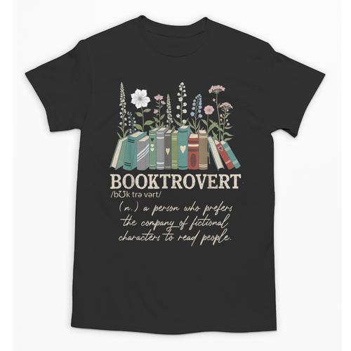 Booktrovert Definition Floral Books Reading Teacher Library Unisex T-Shirt - Bookorys DE