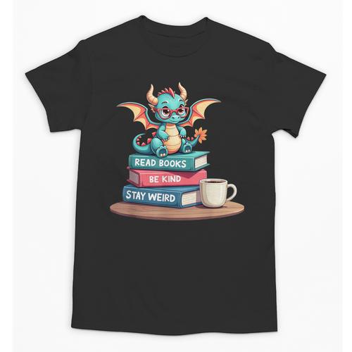 Bookworm Book Dragon Read Books Be Kind Stay Weird Unisex T-Shirt - Bookorys CA