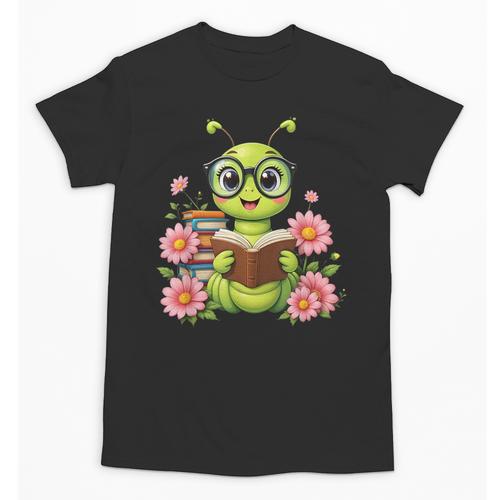 Bookworm Costume Kawaii Reading Worm For World Book Day Unisex T-Shirt - Bookorys AU