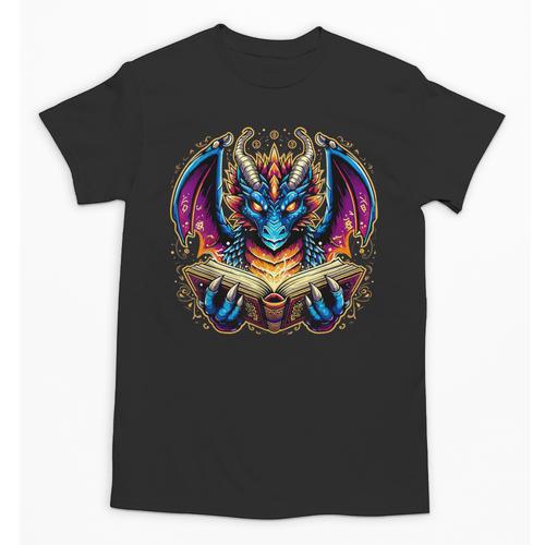 Bookworm Dragon Reading Book Lover Unisex T-Shirt - Bookorys AU