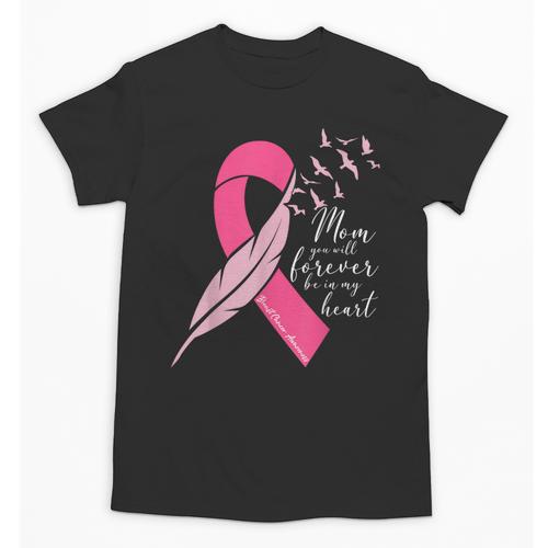 Breast Cancer Awareness In Memory Of Mom Butterfly Pink Unisex T-Shirt - Easessy