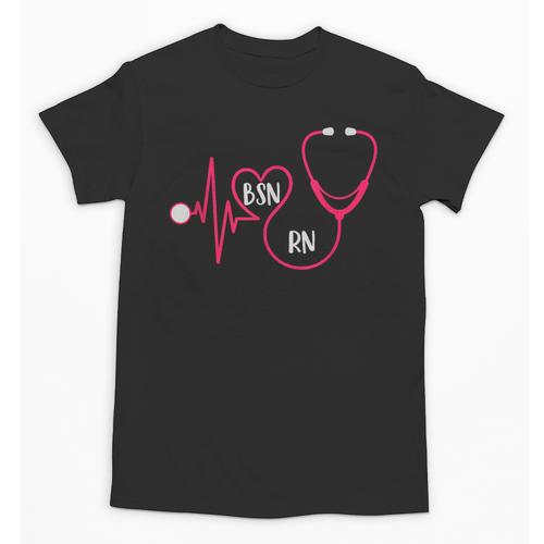 BSN RN EKG Heart Stethoscope Registered Nurse Graduation Unisex T-Shirt - Best Gift Smart