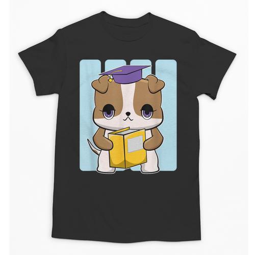 Bulldog Anime Pup Graduation Unisex T-Shirt - Best Gift Smart
