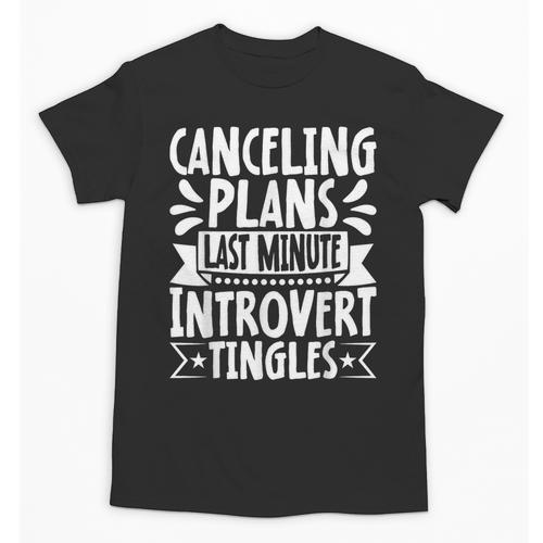 Canceling Plans Last Minute Introvert Tingles Alone Time Unisex T-Shirt - Raresse