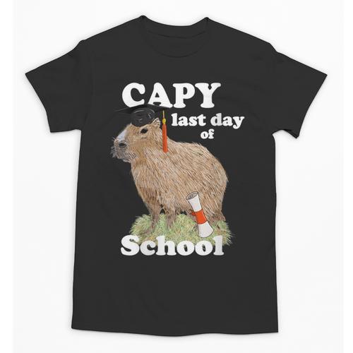 Capy Last Day Of School Capybara Graduation Quote Unisex T-Shirt - Best Gift Smart