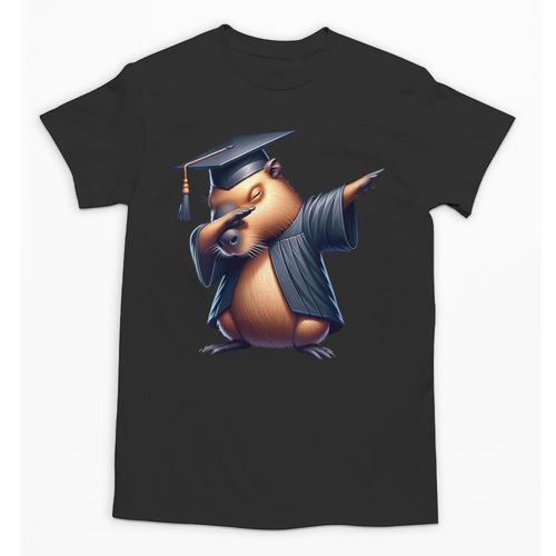 Capybara Graduation Dabbing Capy Wearing Graduate Gown Unisex T-Shirt - Best Gift Smart