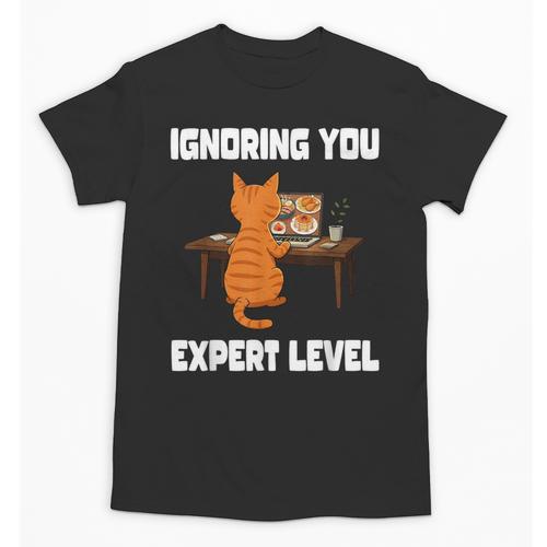 Cat Ignoring You Expert Level Orange Tabby Introvert Unisex T-Shirt - Raresse