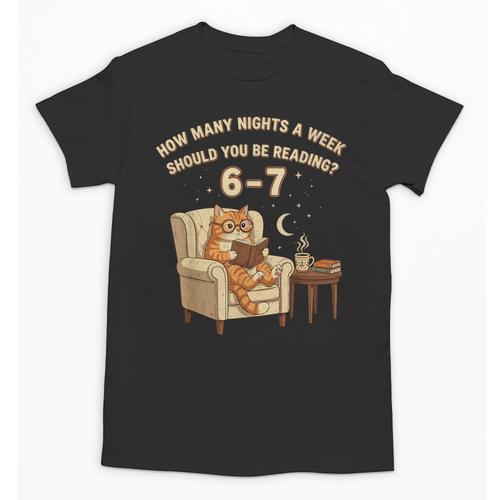Cat Reading 6-7 Meme English Teacher Book Lover Humor Unisex T-Shirt - Bookorys