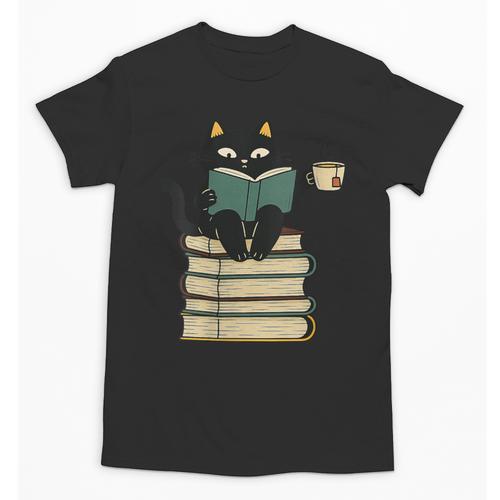 Cat Reading Book Unisex T-Shirt - Bookorys AU