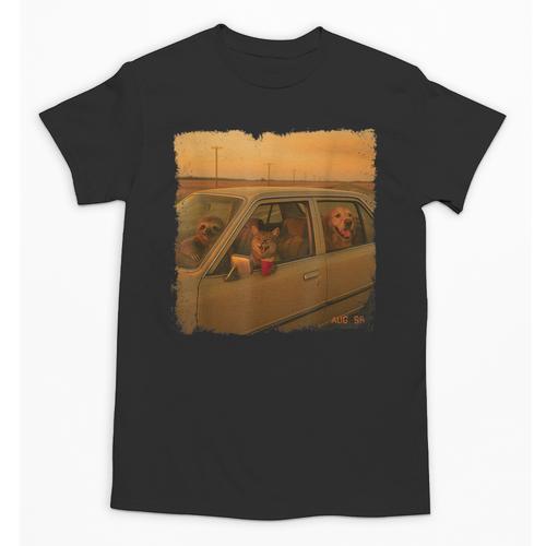 Cat Sloth Dog Retro Nostalgia Roadtrip Photo Unisex T-Shirt - Figerry