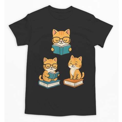 Cats Reading Book Lover Reading Bookworm Reader Unisex T-Shirt - Bookorys