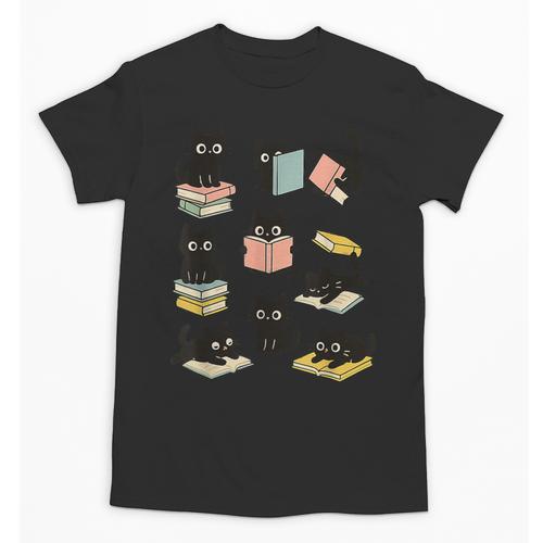 Cats Reading Books Cat Lover Unisex T-Shirt - Bookorys AU