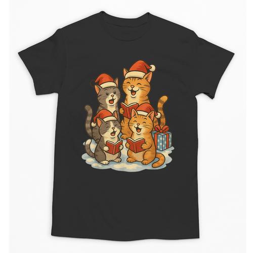 Cats Reading Books Christmas Tree Unisex T-Shirt - Bookorys UK
