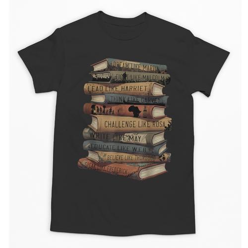 Celebrating History Month Floral Books Teacher Unisex T-Shirt - Bookorys DE