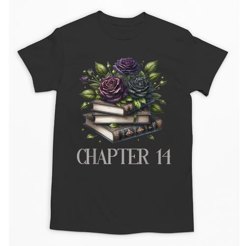 Chapter 14 14th Birthday Girls Book Lovers Gothic Flowers Unisex T-Shirt - Bookorys CA