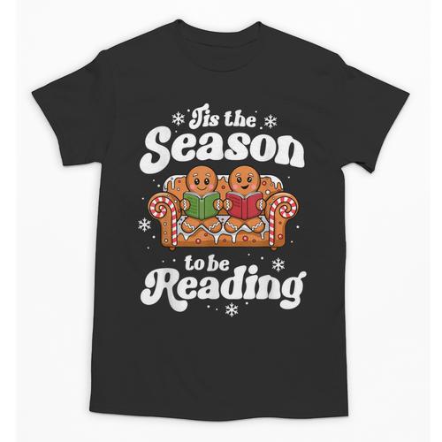 Christmas Book Lover Gingerbread Library Reading Bookaholic Unisex T-Shirt - Bookorys AU