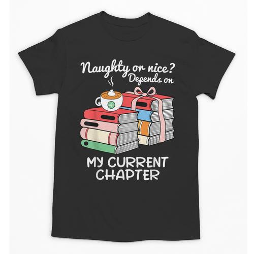 Christmas Book Lovers Naughty Or Nice Unisex T-Shirt - Bookorys