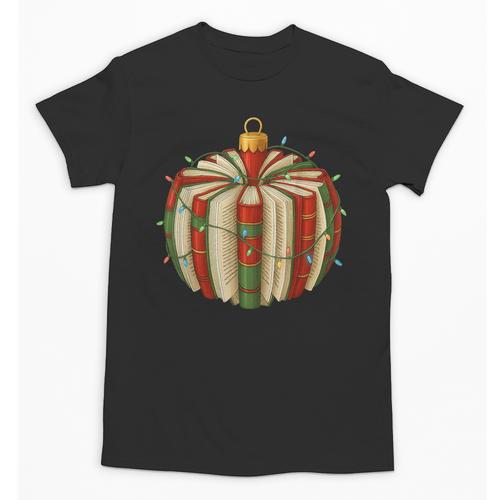 Christmas Book Ornament Lights Holiday Reading Lover Teacher Unisex T-Shirt - Bookorys DE