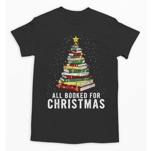 Christmas Book Tree All Booked For Xmas Unisex T-Shirt - Bookorys