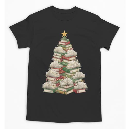 Christmas Book Tree Teacher Book Lover Xmas Librarian Unisex T-Shirt - Bookorys UK