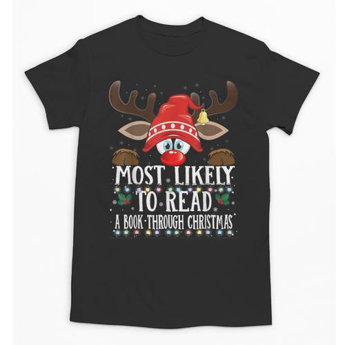 Christmas Matching Most Likely To Read A Book PJS Unisex T-Shirt - Bookorys