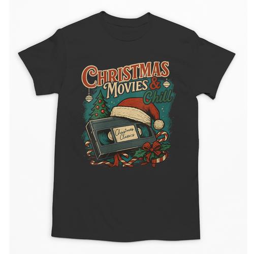 Christmas Movies Chill Retro VHS Holiday Nostalgia Unisex T-Shirt - Figerry