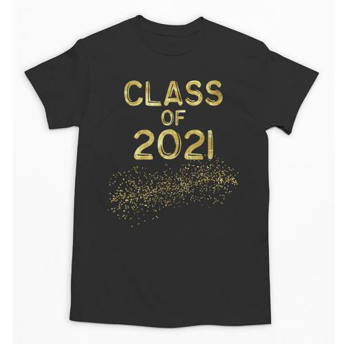 CLASS Of 2021 Gold Bokeh Confetti Fun Graduation Unisex T-Shirt - Best Gift Smart