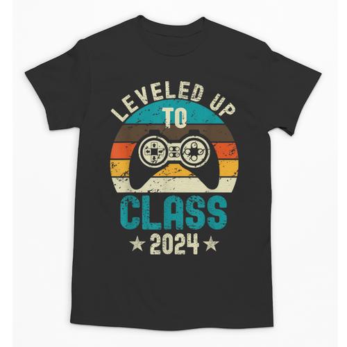 Class Of 2024 Senior Graduation Leveled Up Gamer Class 2024 Unisex T-Shirt - Best Gift Smart