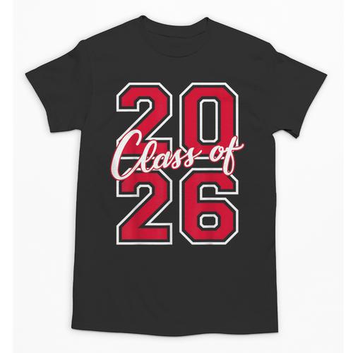 Class Of 2026 Graduation Red With Varsity Letters Unisex T-Shirt - Best Gift Smart
